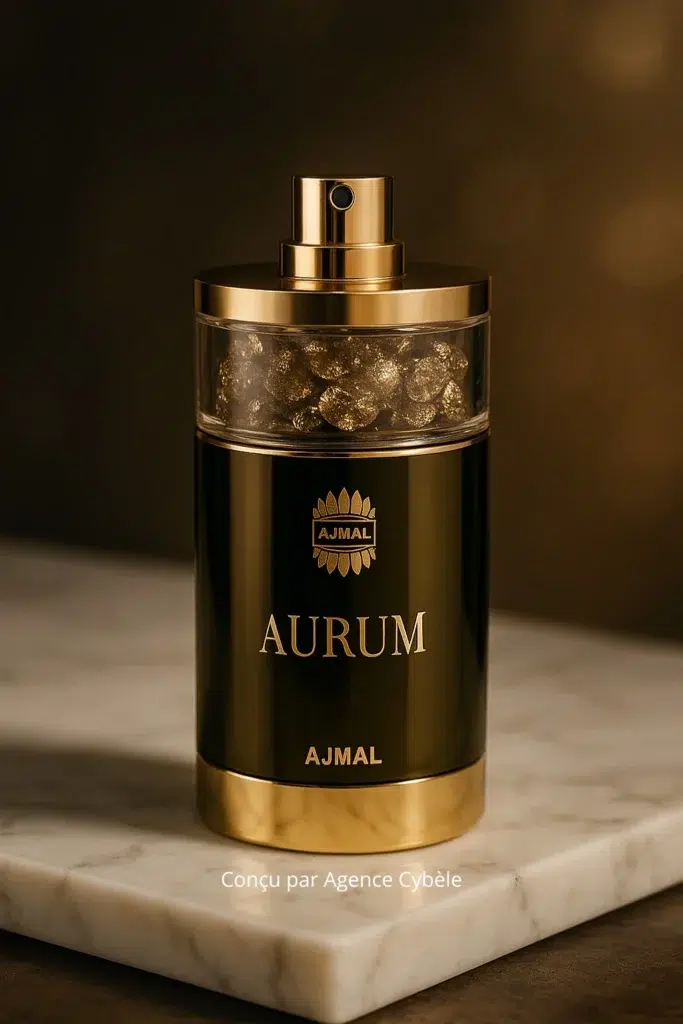 creation-visuels-marque AURUM-AJMAL-concept-gold-black